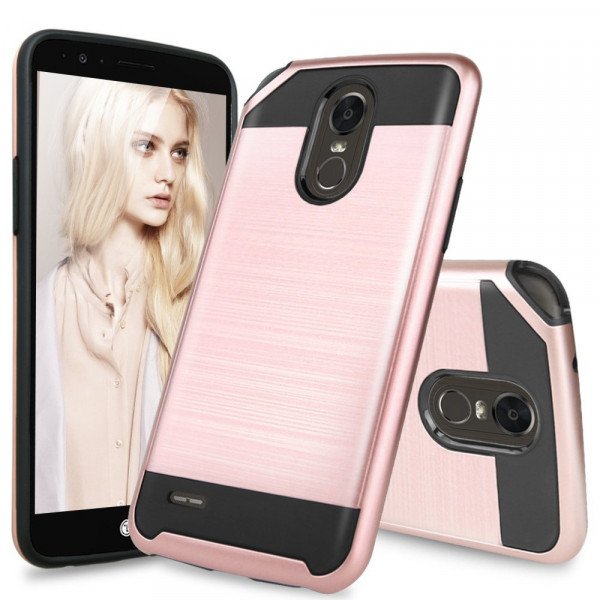 Wholesale LG Stylo 3 Armor Hybrid Case (Rose Gold)